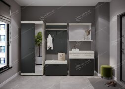 Модульная прихожая Соната, Крафт белый - Антрацит
